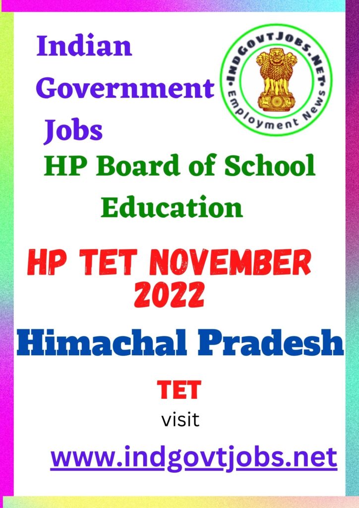 HP BOSE Recruitment 2022 - HP TET November Job Vacancy 2022