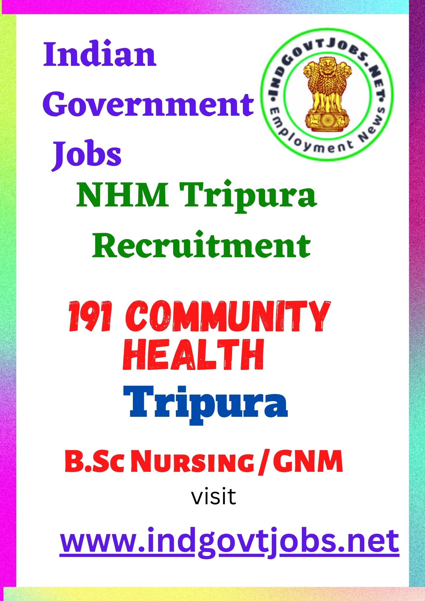 NHM Tripura Recruitment - 191 Community Health Best Job Vacancy 2022