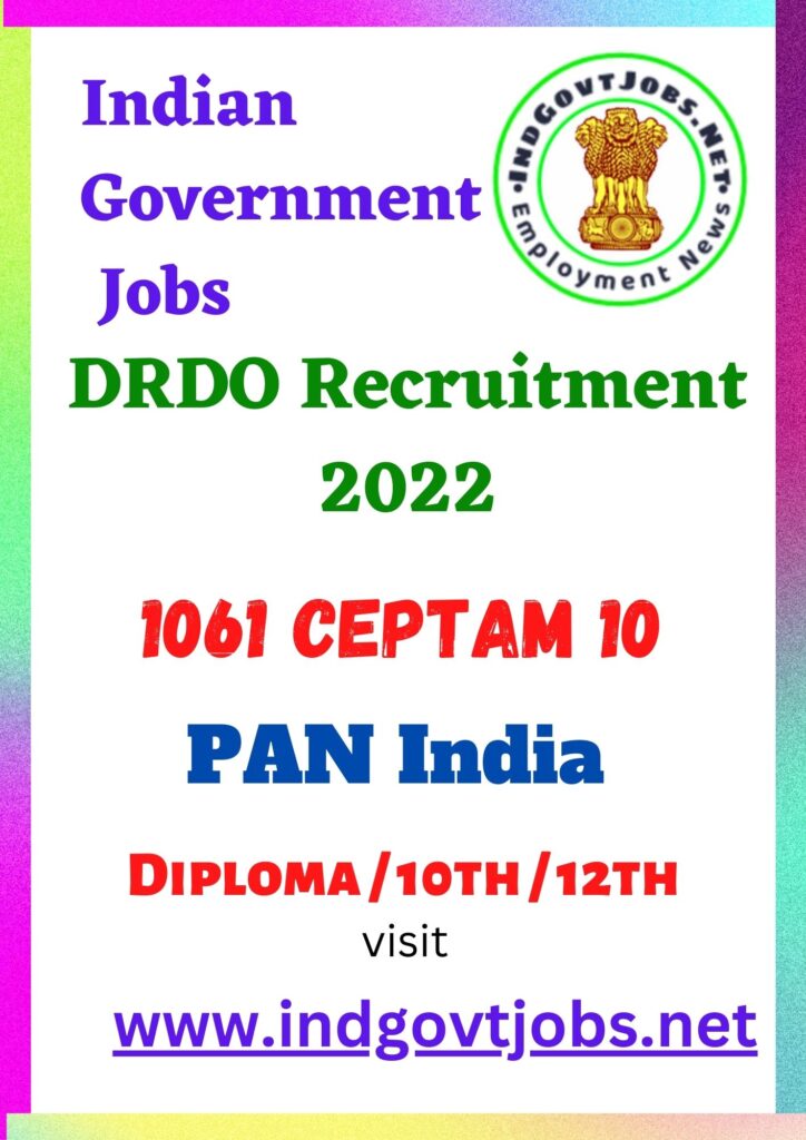 DRDO Recruitment 2022 - CEPTAM 10 (A&A) Admin Card