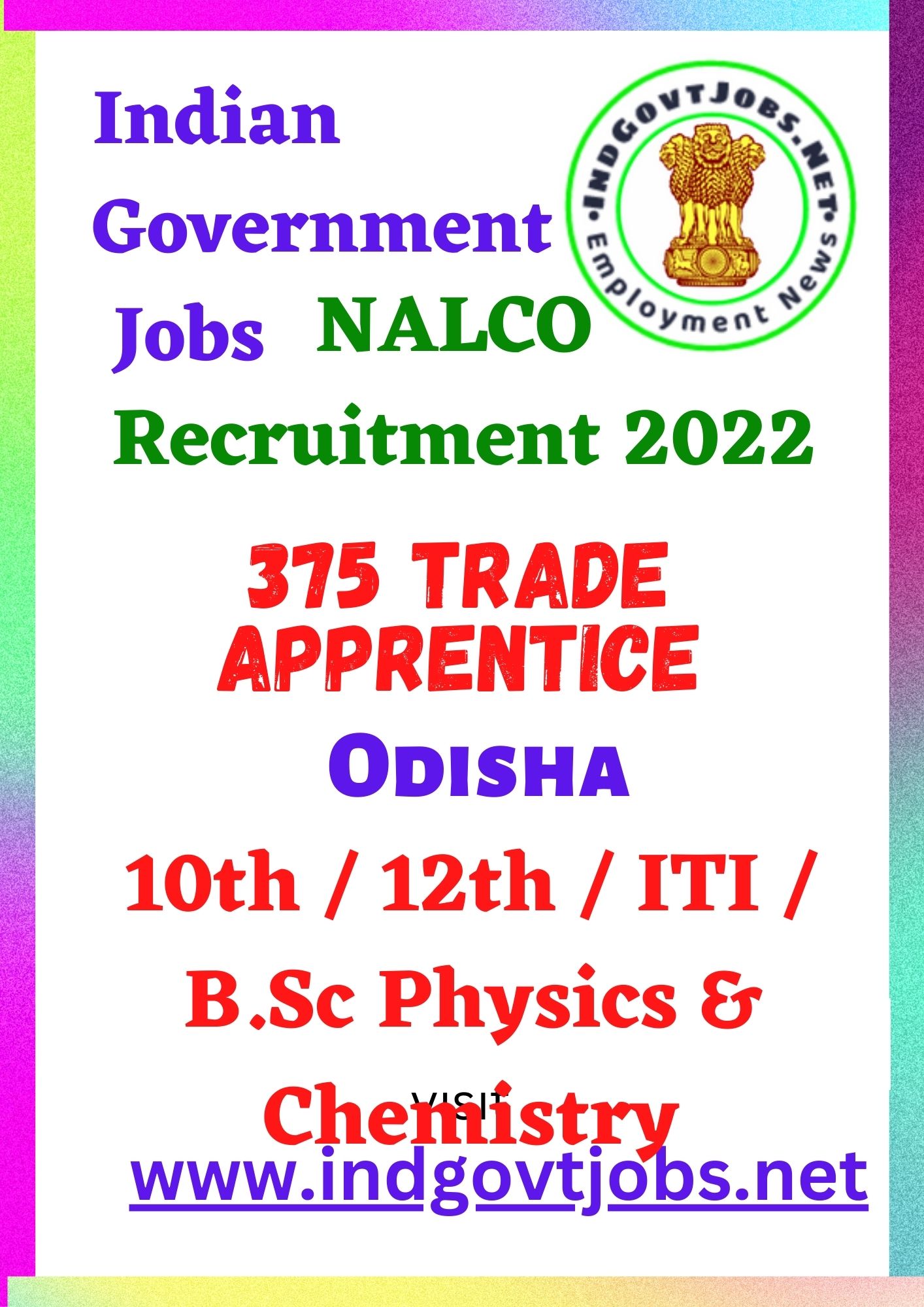NALCO Recruitment - 375 Trade Apprentice Best Job Vacancy 2022