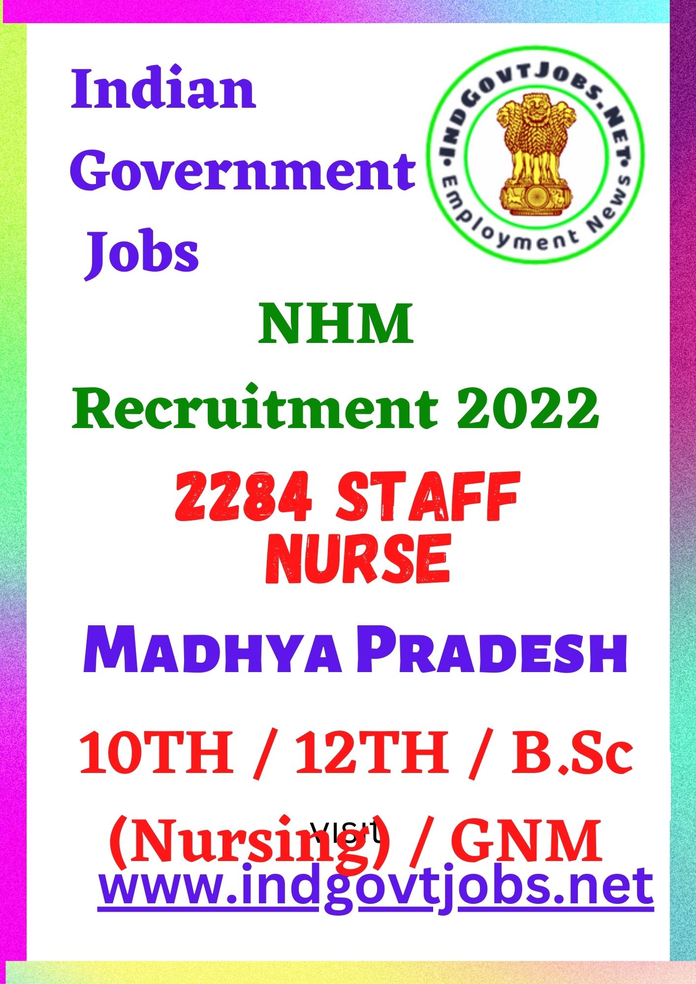 NHM, MP Recruitment - 2284 Staff Nurse Best Job Vacancy 2023