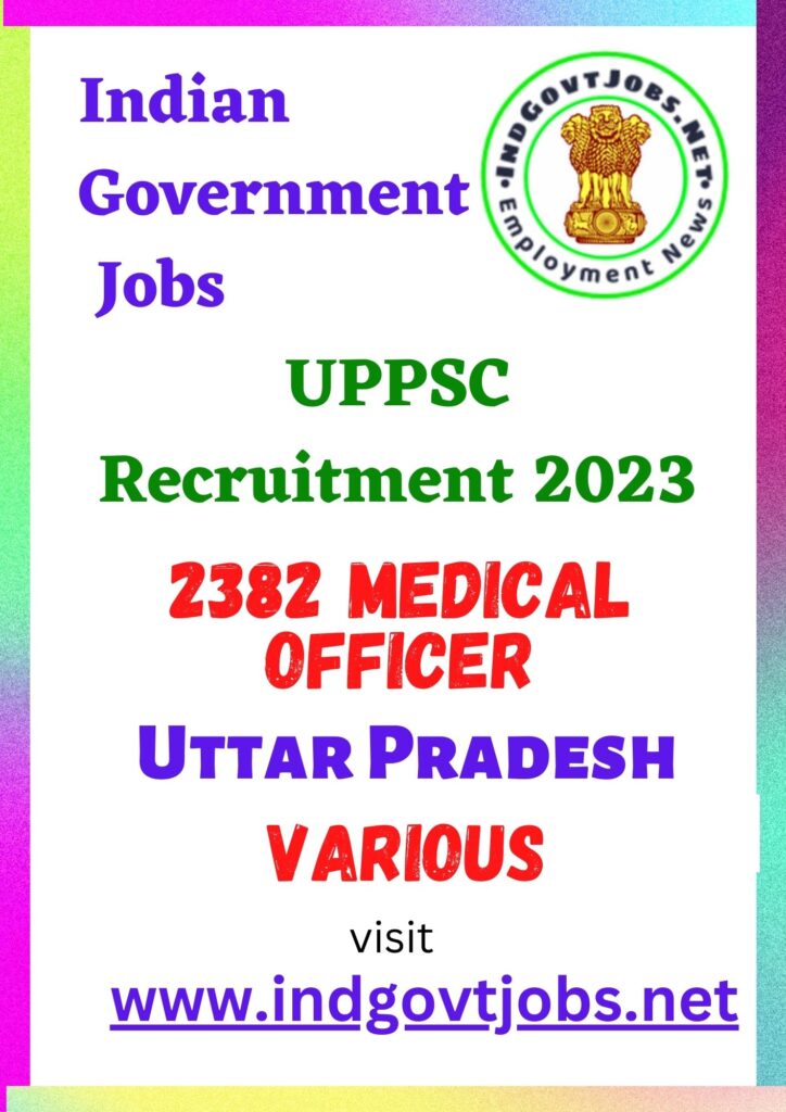 UPPSC Recruitment - 2382 Medical Officer Grade II Best Job Vacancy 2022