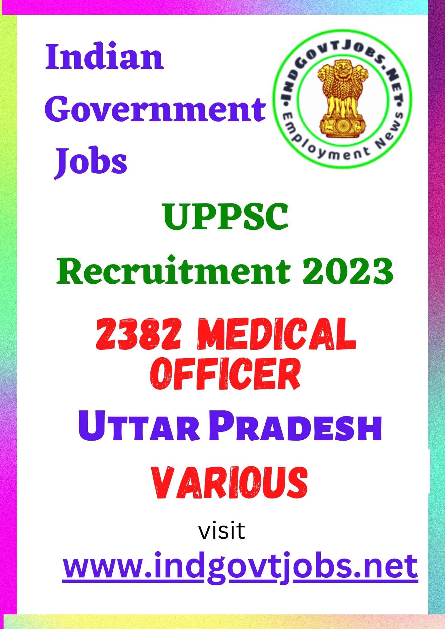 UPPSC Recruitment - 2382 Medical Officer Grade II Best Job Vacancy 2022