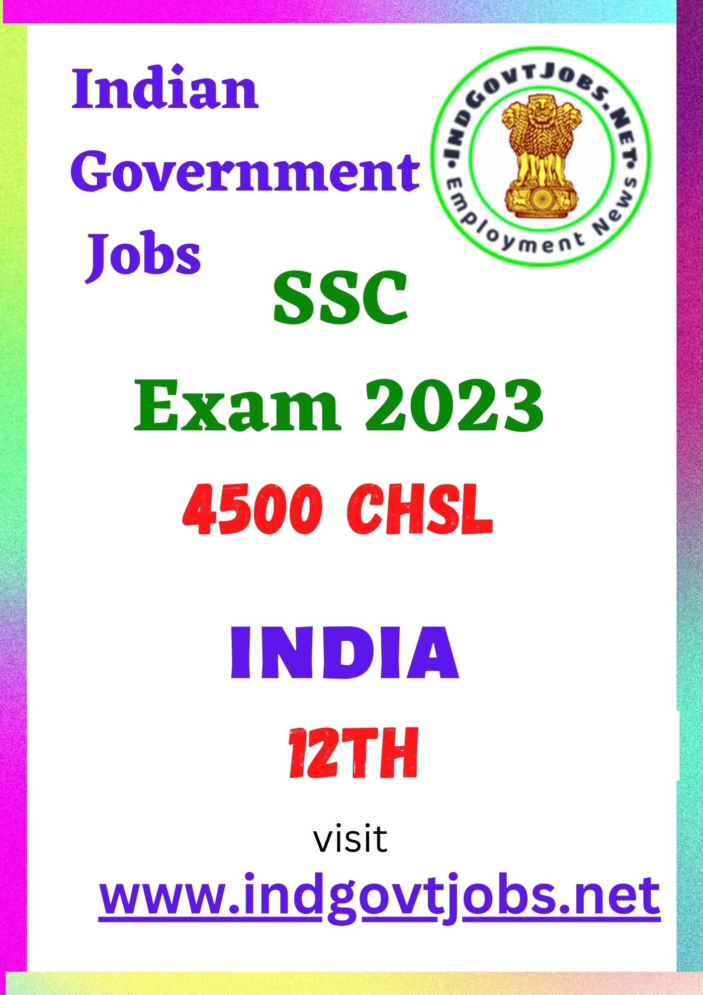 SSC CHSL Recruitment 2023 - 4500 Best Job Vacancy 2023