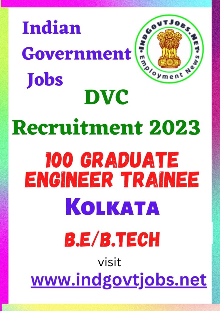 DVC Recruitment - 100 Graduate Engineer Trainee Best Job Vacancy 2023