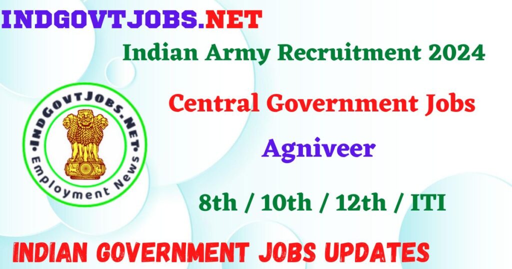 Indian Army Agniveer Recruitment 2024 – Agniveer Posts Employment News