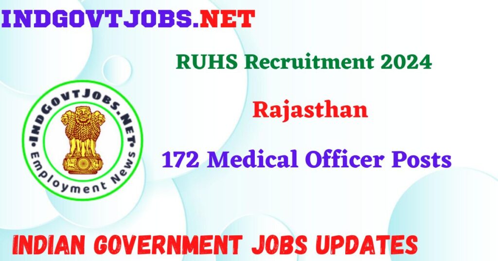RUHS Recruitment 2024 – 172 Medical Officer Posts IndGovtjobs