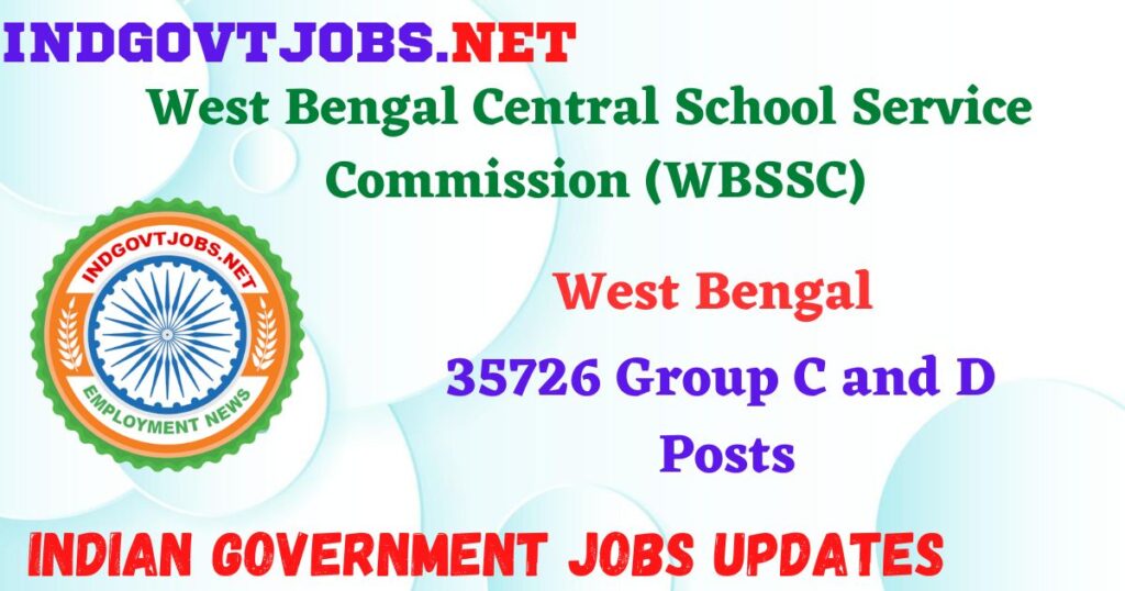 WBSSC Recruitment 2025 - 35726 Group C and D Posts Indgovtjobs
